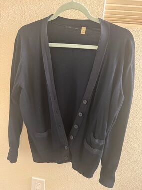 Tahari woman’s Dark Navy Button-Front Cardigan